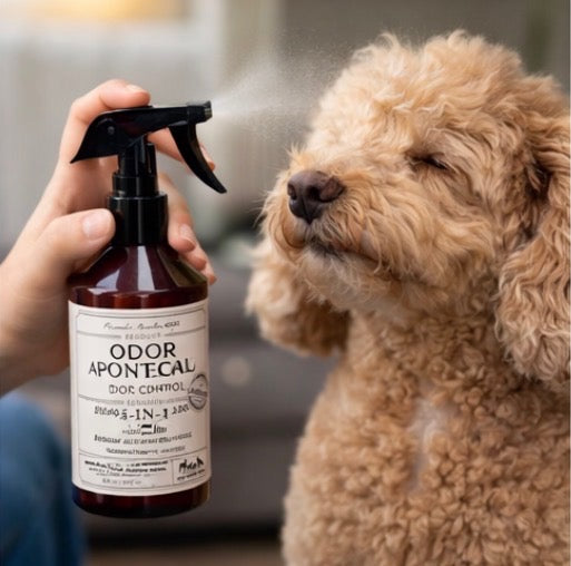 5-in-1 Dog & Pet Deodorizer Spray – Lavender Scent with Oatmeal & Aloe (8 oz / 240 ml)
