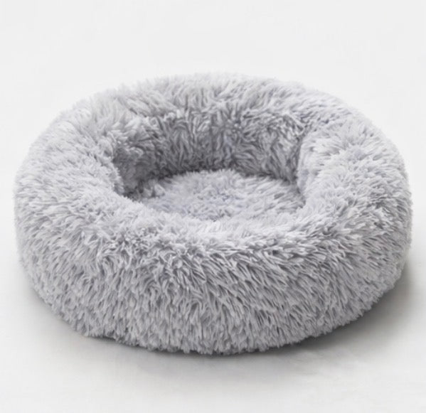 Calming Donut Bed – Ultra Soft Anti-Anxiety Plush Bed for Cats & Small Dogs (15”)