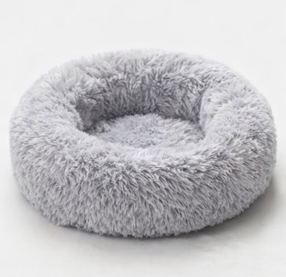 Calming Donut Bed – Ultra Soft Anti-Anxiety Plush Bed for Cats & Small Dogs (15”)