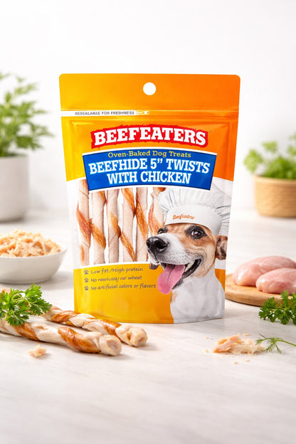 Beefeaters Oven-Baked Beefhide & Chicken Twist Dog Treats (1.41 oz)