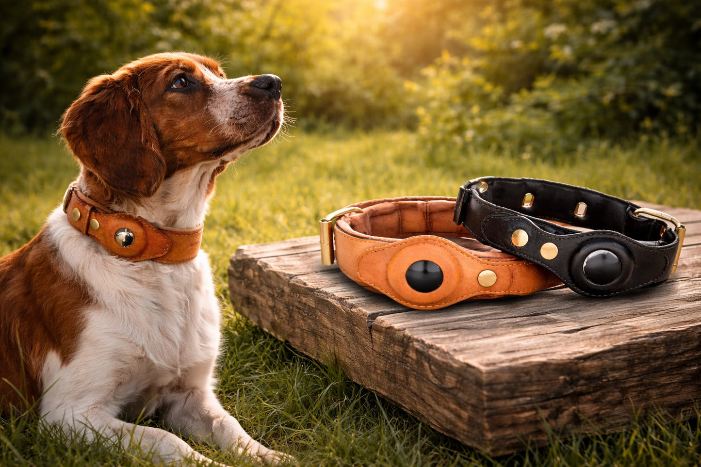 Leather Anti-Lost Dog Collar and Leash