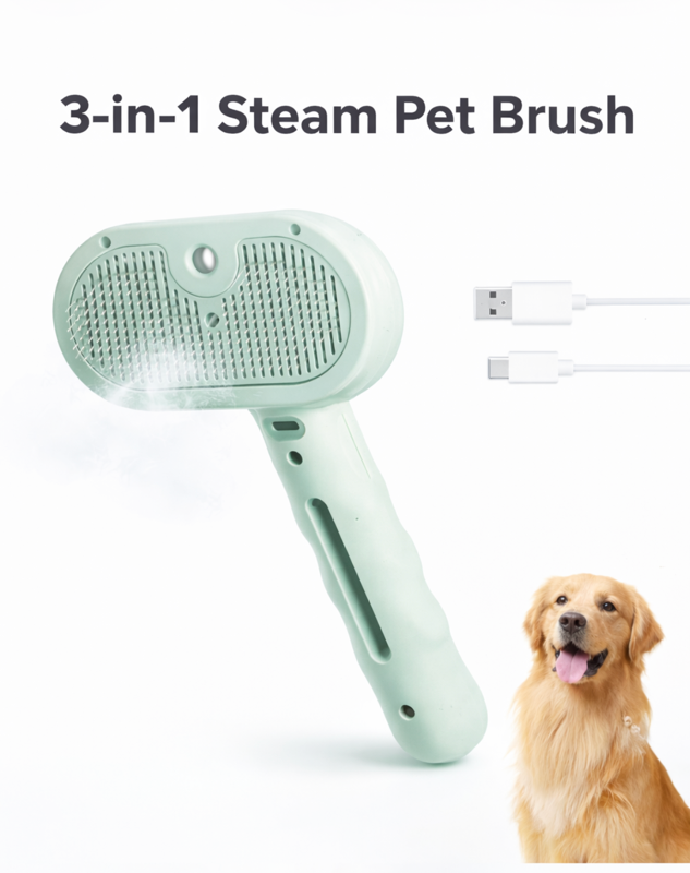 3-in-1 Steam Pet Brush