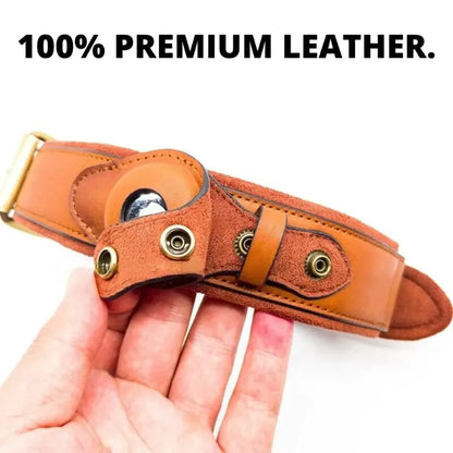 Leather Anti-Lost Dog Collar and Leash